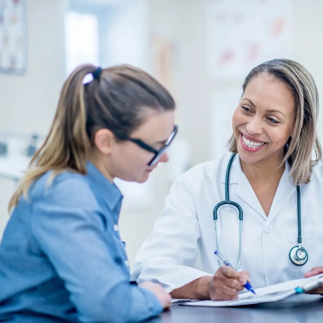 Doctor with patient