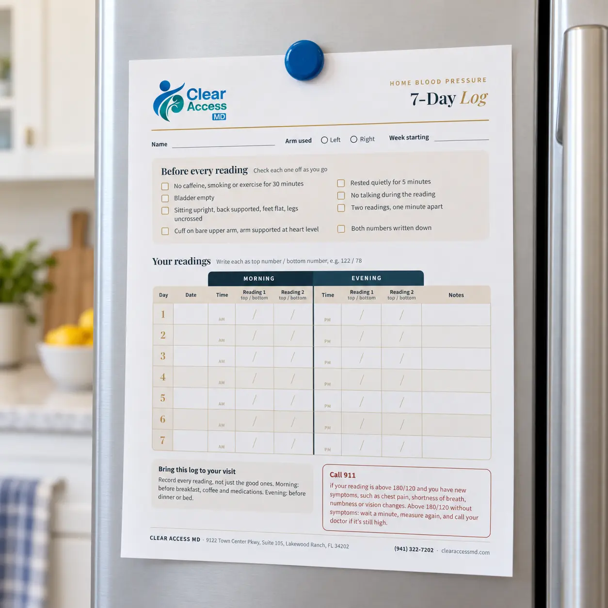 BP Log On Fridge Door